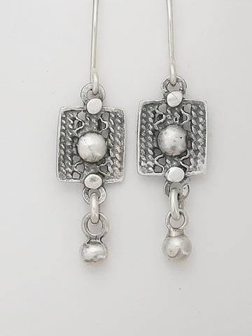 E7- Silver Filigree Earrings - Zehava Jewelry