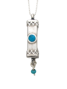 A3- Medium Mezuzah with Multiple Stones - Zehava Jewelry