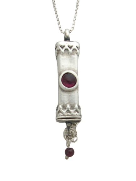 A3- Medium Mezuzah with Multiple Stones - Zehava Jewelry