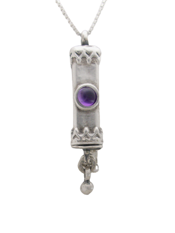 A3.1- Medium Mezuzah with Multiple Stones - Zehava Jewelry
