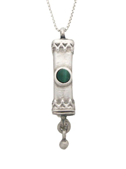 A3.1- Medium Mezuzah with Multiple Stones - Zehava Jewelry