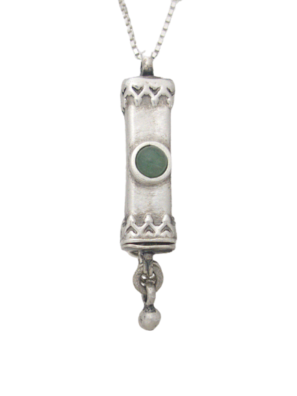 A3.1- Medium Mezuzah with Multiple Stones - Zehava Jewelry