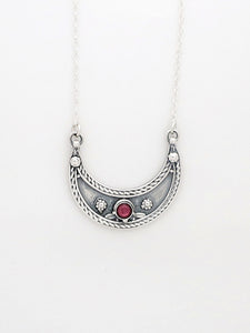 B62- Moon Pendant with Multiple Stones - Zehava Jewelry