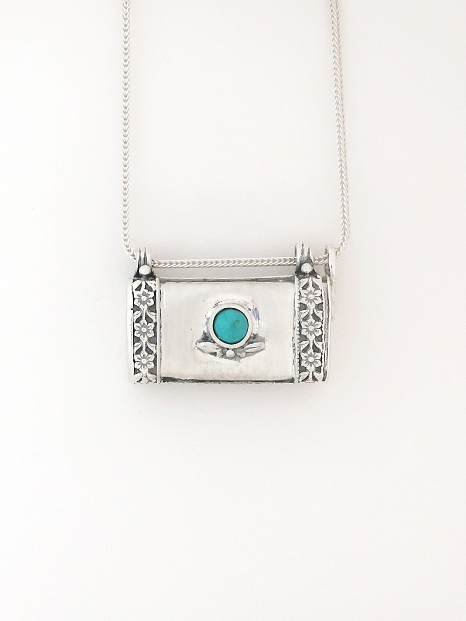 C13.1- Square Box Pendant with Opening Cap - Zehava Jewelry