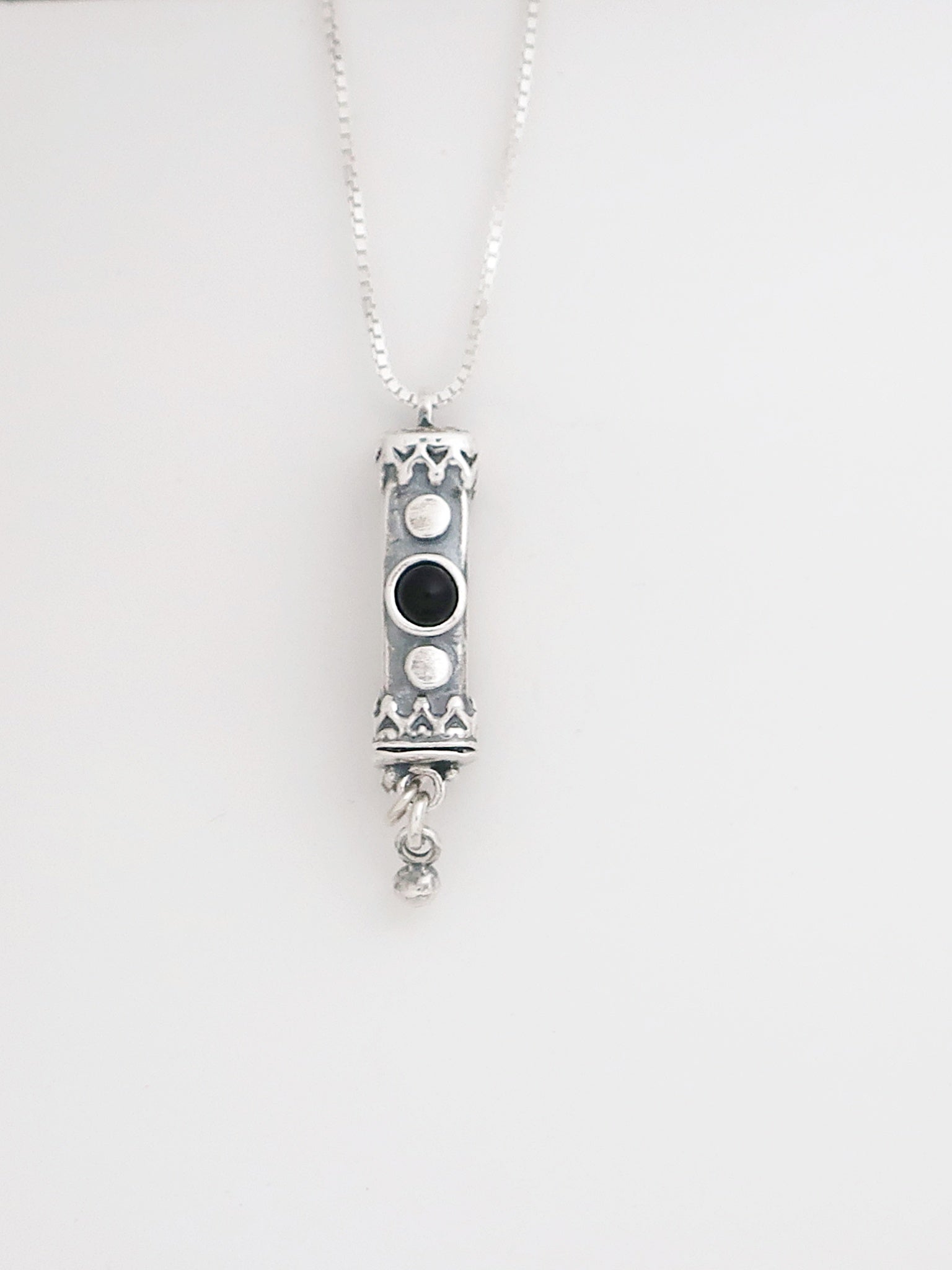 A10- Medium Mezuzah with Onyx Stone - Zehava Jewelry