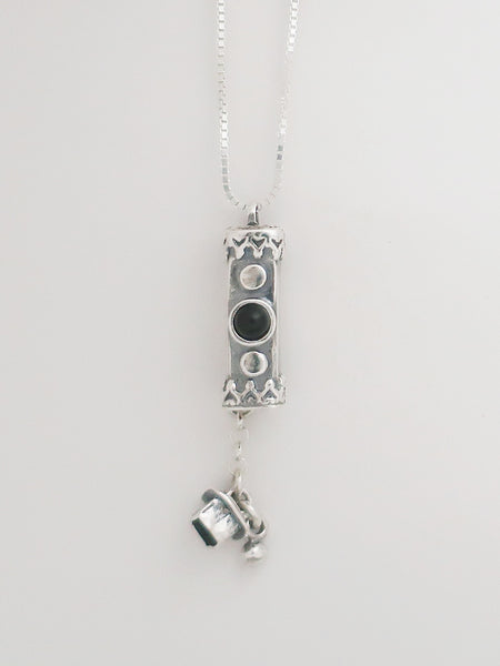 A10- Medium Mezuzah with Onyx Stone - Zehava Jewelry