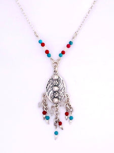 B85- Silver Filigree Necklace - Zehava Jewelry