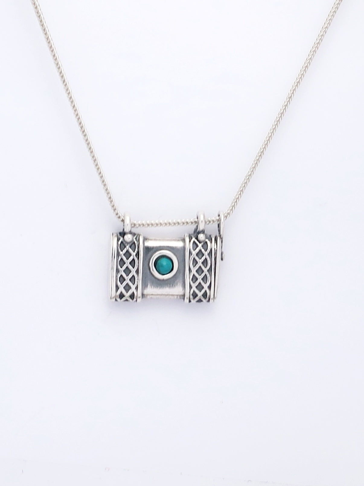 C17- Square Box Pendant with Opening Cap - Zehava Jewelry