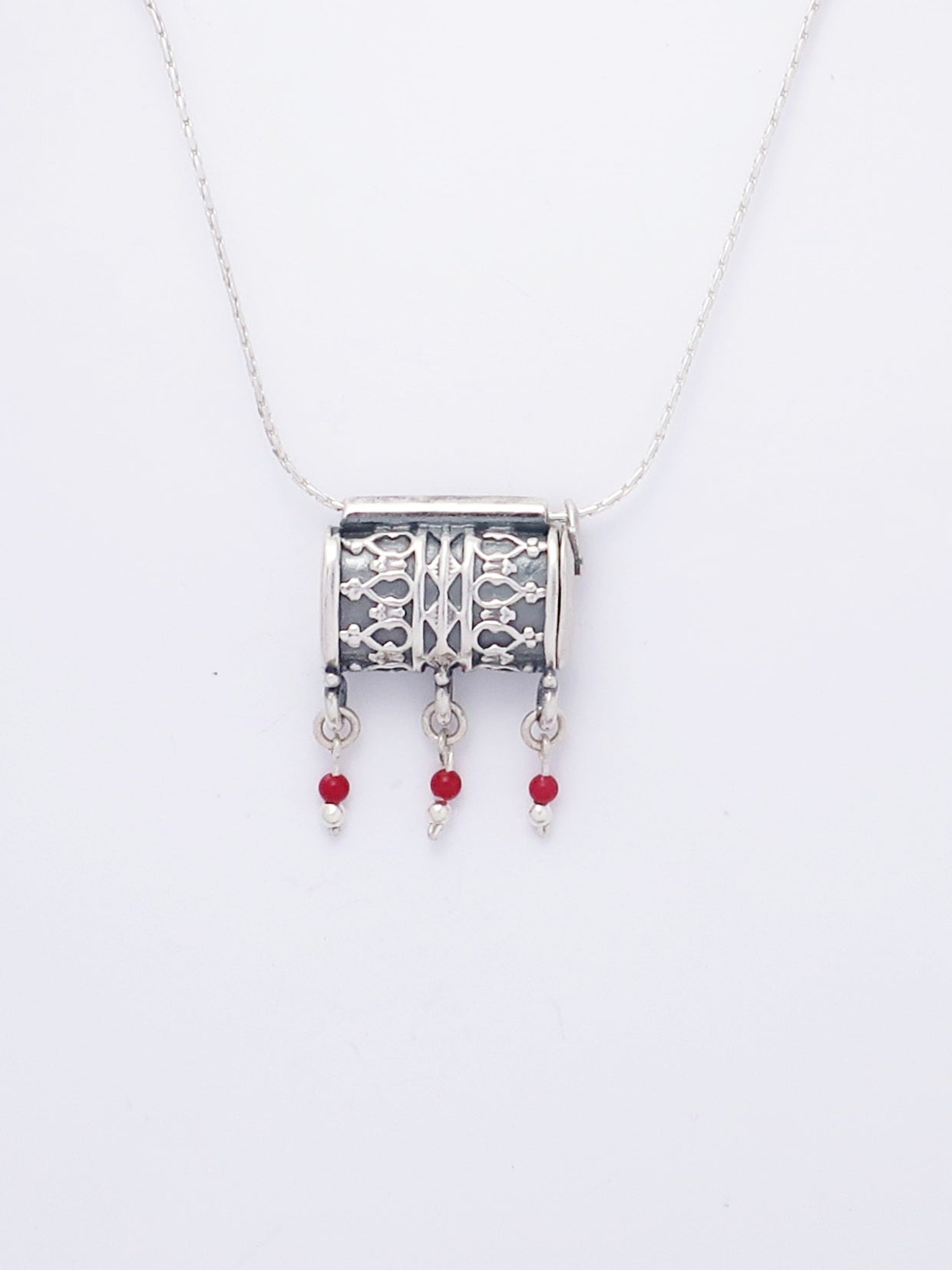 C20- Square Box Pendant with Opening Cap - Zehava Jewelry