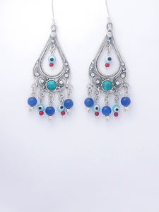 E69.1-  Silver Filigree Earrings with Turquoise Stone