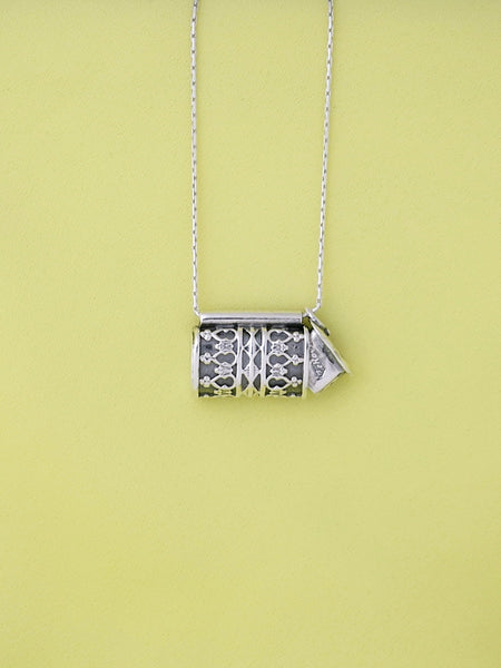 C2- Square Box Pendant with Opening Cap - Zehava Jewelry