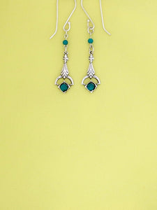 E79- Silver Earrings with Agate Stone