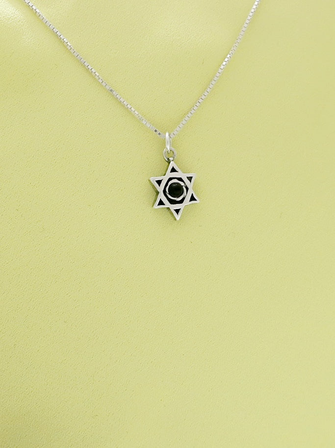 B43.2- David's Star Pendant with Onyx Stone