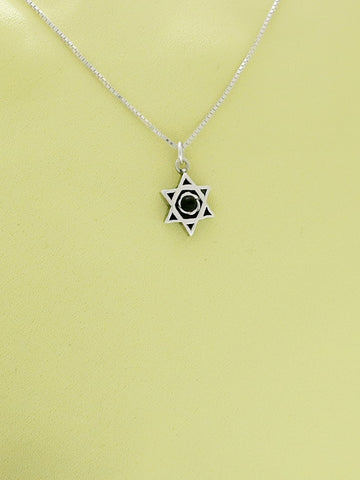 B43.2- David's Star Pendant with Onyx Stone