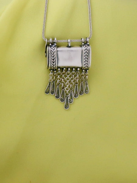 C4- Square Box Pendant with Opening Cap - Zehava Jewelry