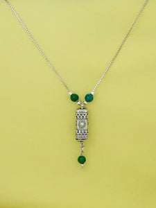 A7- Medium Mezuzah with Turquoise Beads