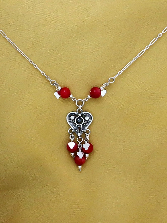 B129-  Filigree Heart Necklace