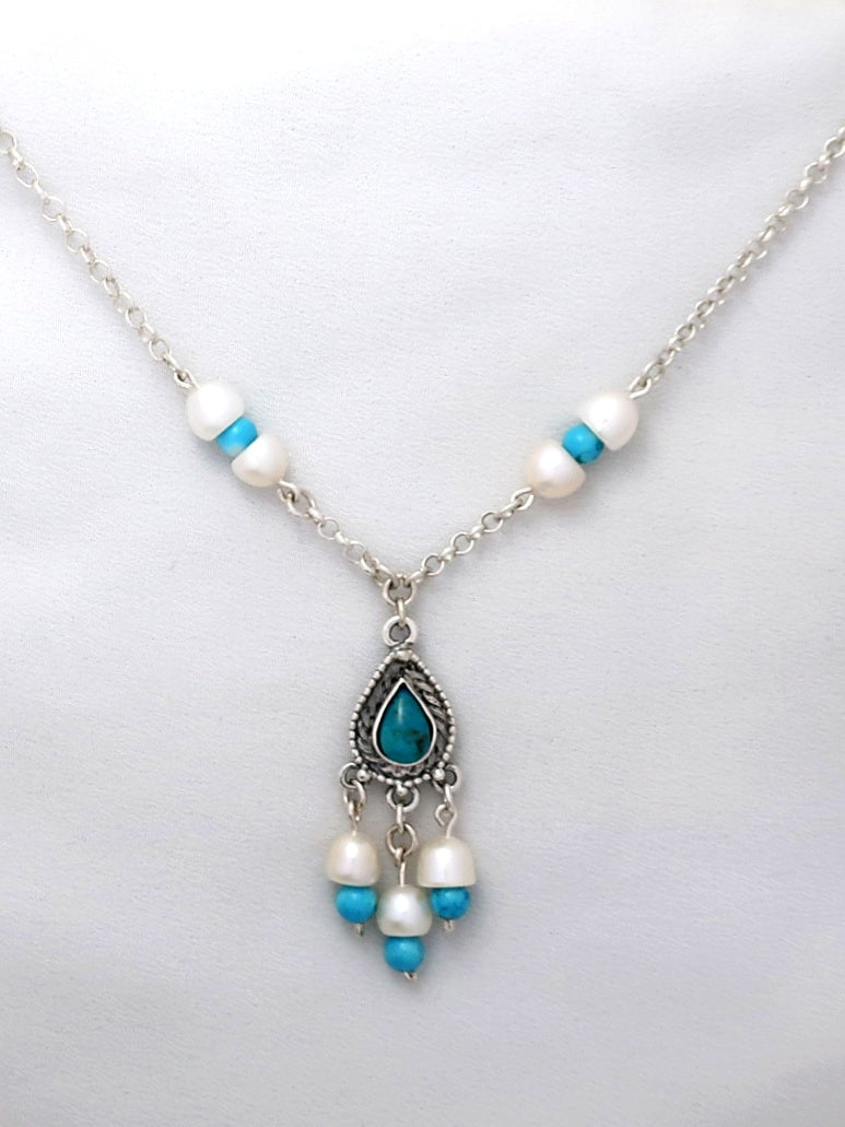 B137- Silver Drop Necklace