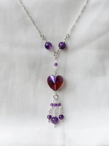 B139-  Purple Heart Necklace