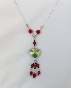 B141-  Green Heart Necklace