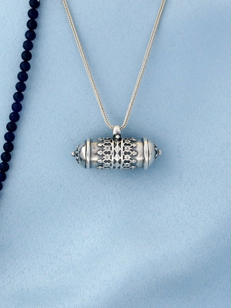 D2- Round Box Pendant with Opening Cap - Zehava Jewelry