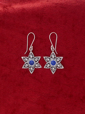 E43- Silver Flowers Earrings - Zehava Jewelry