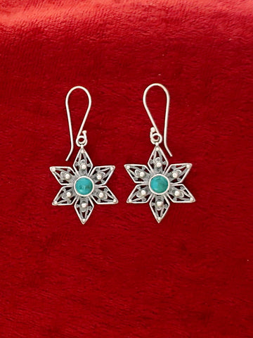 E43- Silver Flowers Earrings