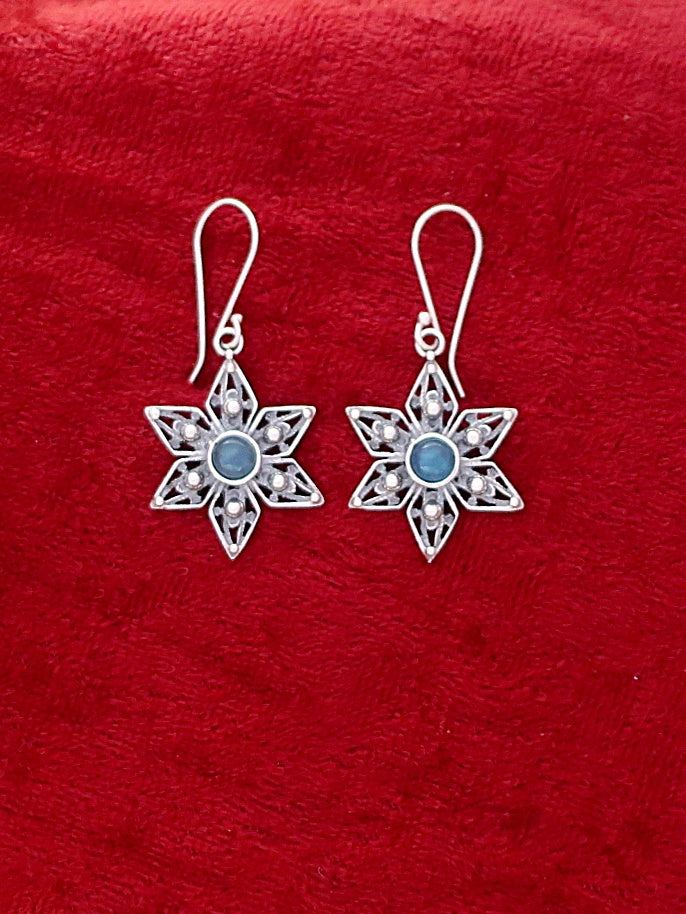 E43- Silver Flowers Earrings