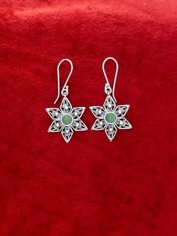 E43- Silver Flowers Earrings