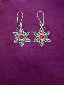 E43- Silver Flowers Earrings