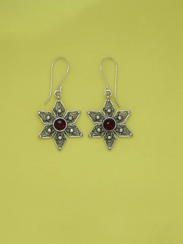 E43- Silver Flowers Earrings