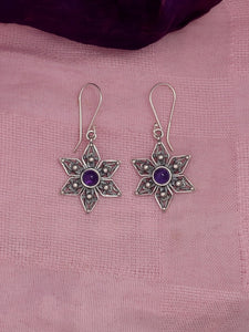 E43- Silver Flowers Earrings