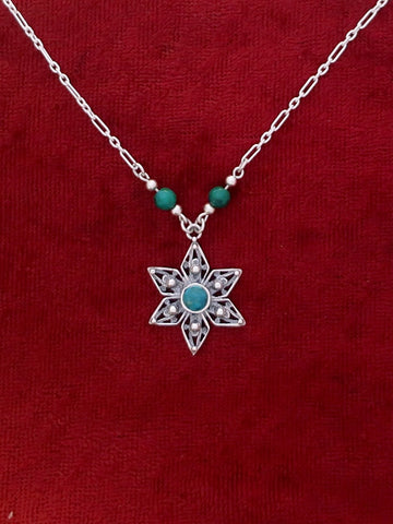 B160- Flower Filigree Necklace