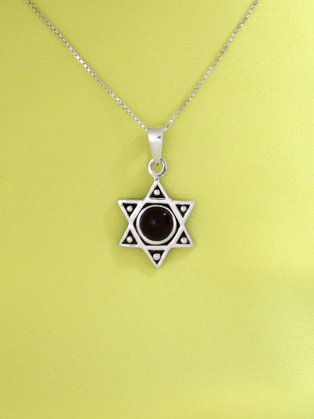 B6- David's Star Pendant with Multiple Stone - Zehava Jewelry