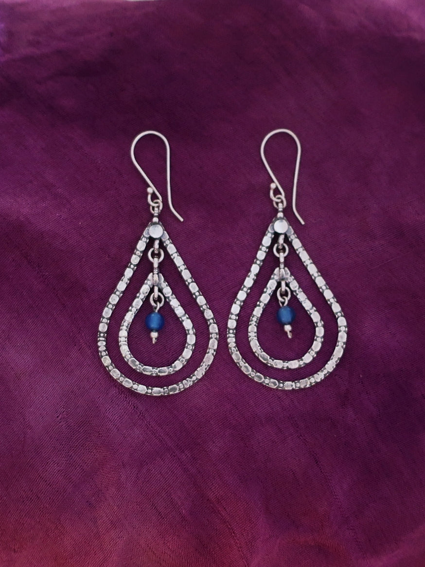 E97- Silver Oval Earrings