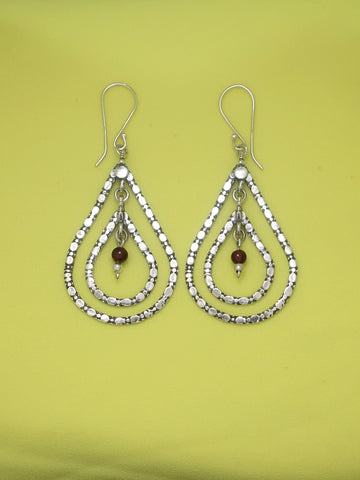 E97- Silver Oval Earrings