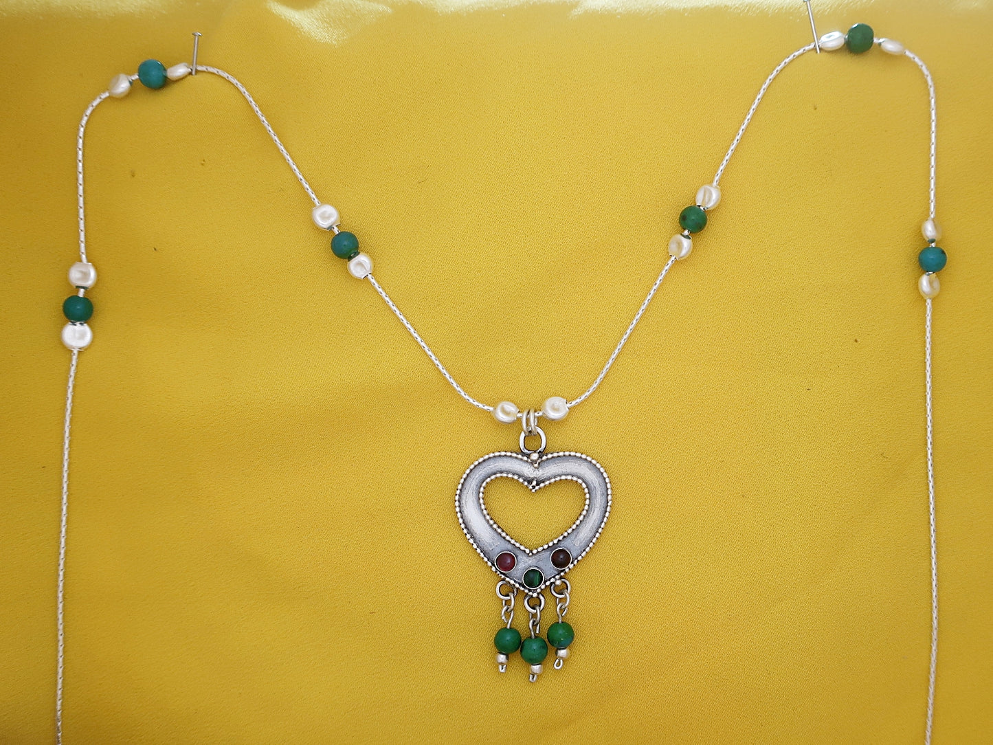 B171- Heart Necklace (Multiple Stones)