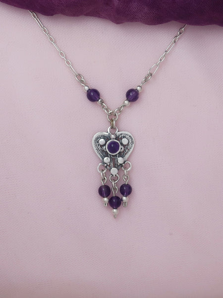 B176-  Filigree Heart Necklace