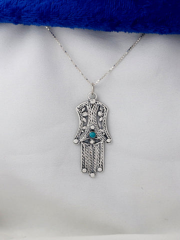 B179- Hamsa with turquoise Stone